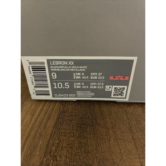 Nike Men Size 9 LeBron 20 Black Metallic Gold Basketball Shoes DJ5423-003 - Picture 8 of 9